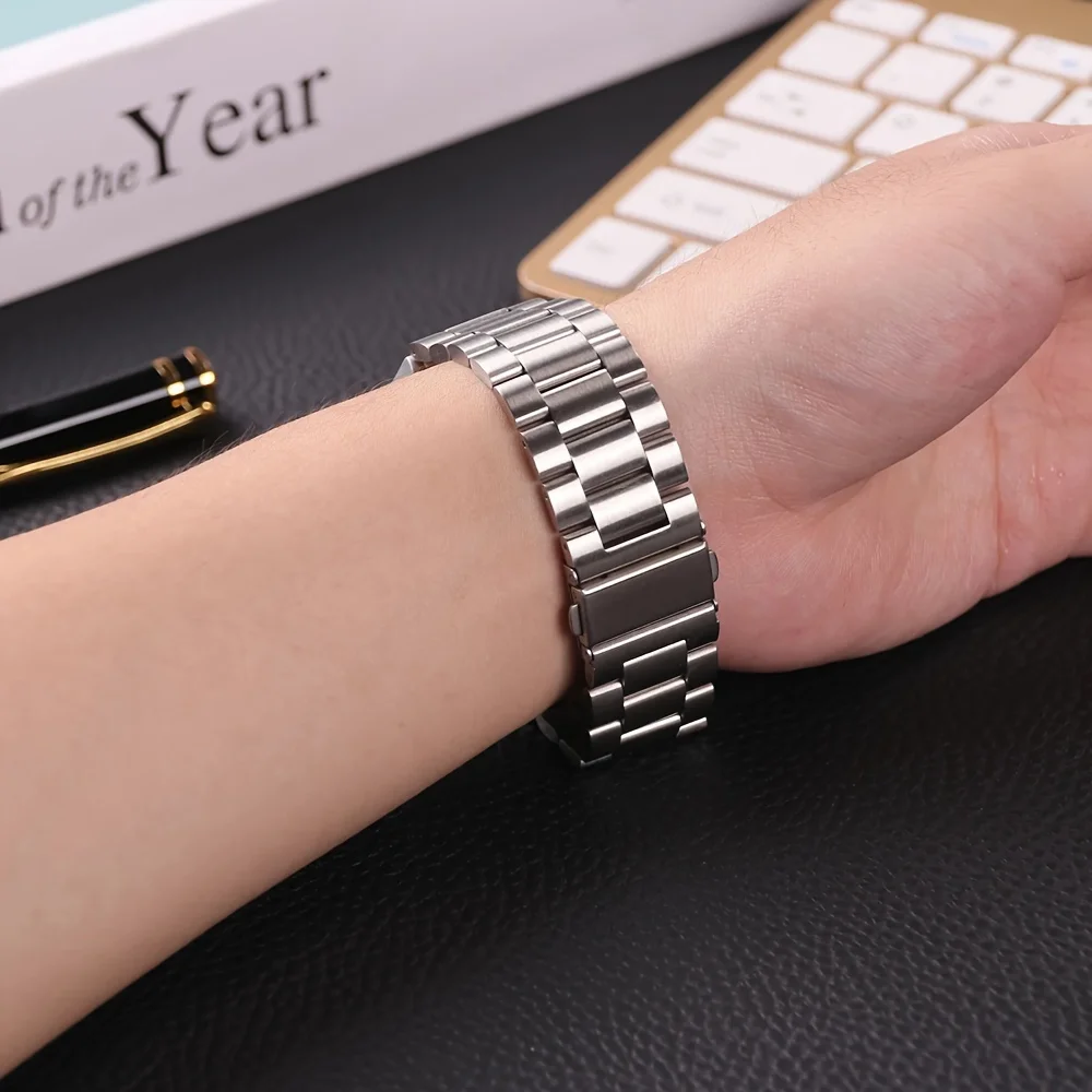 Correa de acero inoxidable para amazfit GTS-GTR-4-3-2e-mini, pulsera de lujo de metal de 20mm y 22mm, reloj Galaxy 7/FE/6/5 pro/4/correa clásica