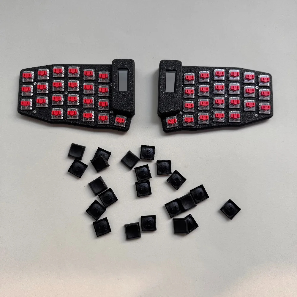 Rolio46 Choc Teclado dividido de perfil bajo Pantalla Nice_view Funda PLA Caliente Pluggable Bluetooth Inalámbrico ZMK Horn Teclado Ergonomía - imagen 5