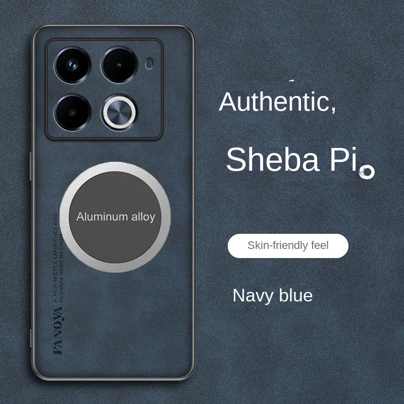 Funda trasera protectora magnética de piel sintética suave para Infinix Note 40 Pro Plus, carcasa completa para teléfono - imagen 2