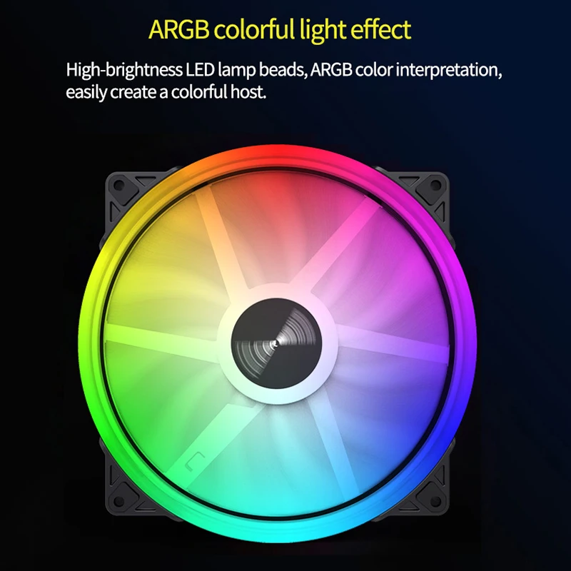 TEUCER FD200 200mm ARGB ventilador con cubierta de computadora 5V 3PIN ventiladores de refrigeración LED accesorios de caja de PC de escritorio - imagen 5