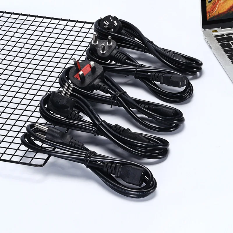 AC85V-265V 10A 1,5 M/3M 3PIN Cable UE EE. UU. Reino Unido AU enchufe IEC C13 C13 a C14 Cable adaptador de corriente de extensión para Monitor de PC de escritorio Dell