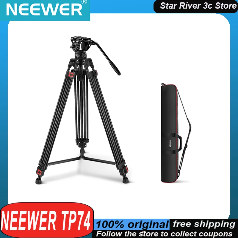 NEEWER TP74 Gimbal hidráulico con trípode de alta resistencia 360 ° Trípode profesional personalizado del soporte del estabilizador de la aleación de aluminio del movimiento del espejo
