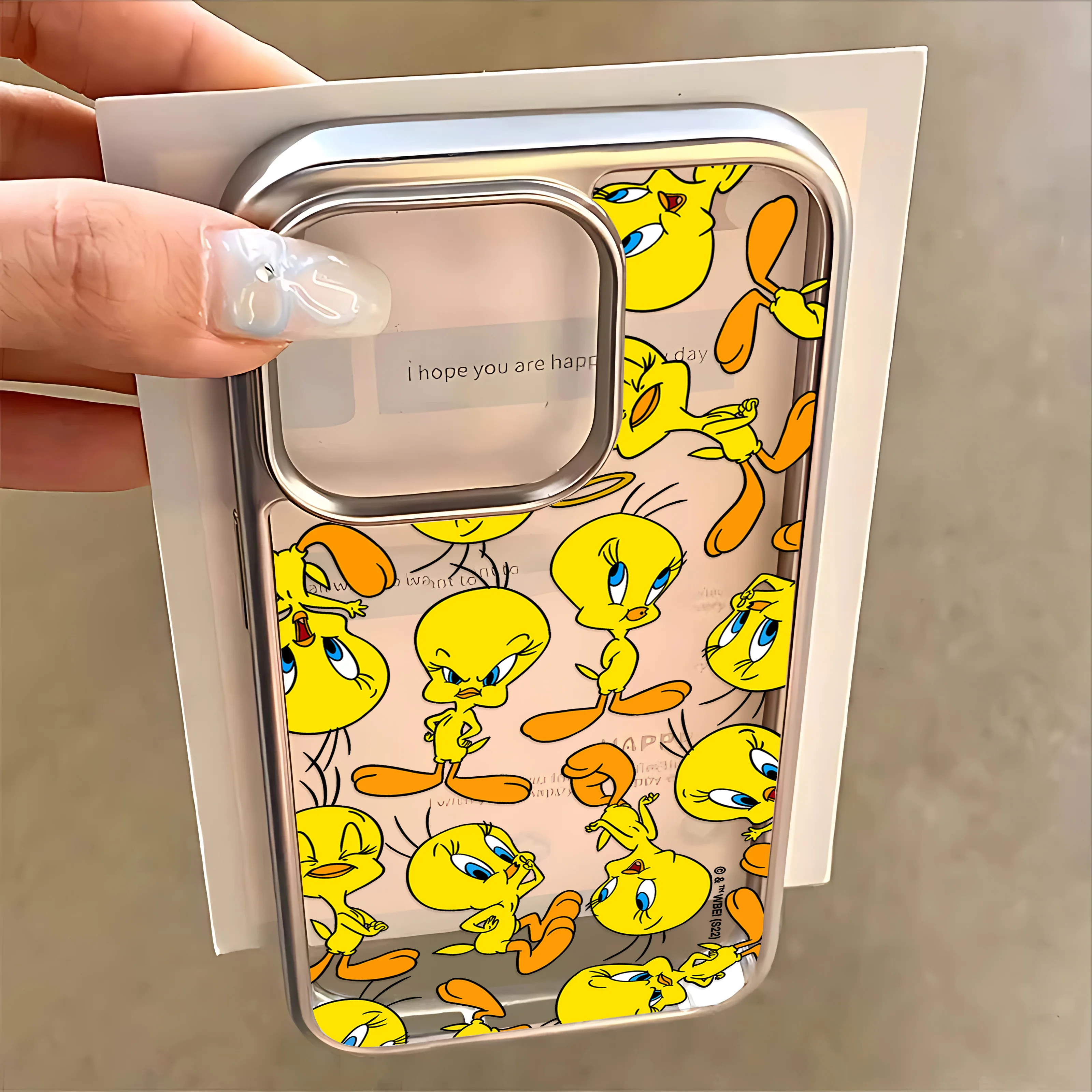Funda de teléfono con dibujos animados de T-TweetyBirds para IPhone 16 15 14 13 12 11 Pro Max X XR XSMAX 8 7 Plus, funda trasera suave transparente de lujo - imagen 3