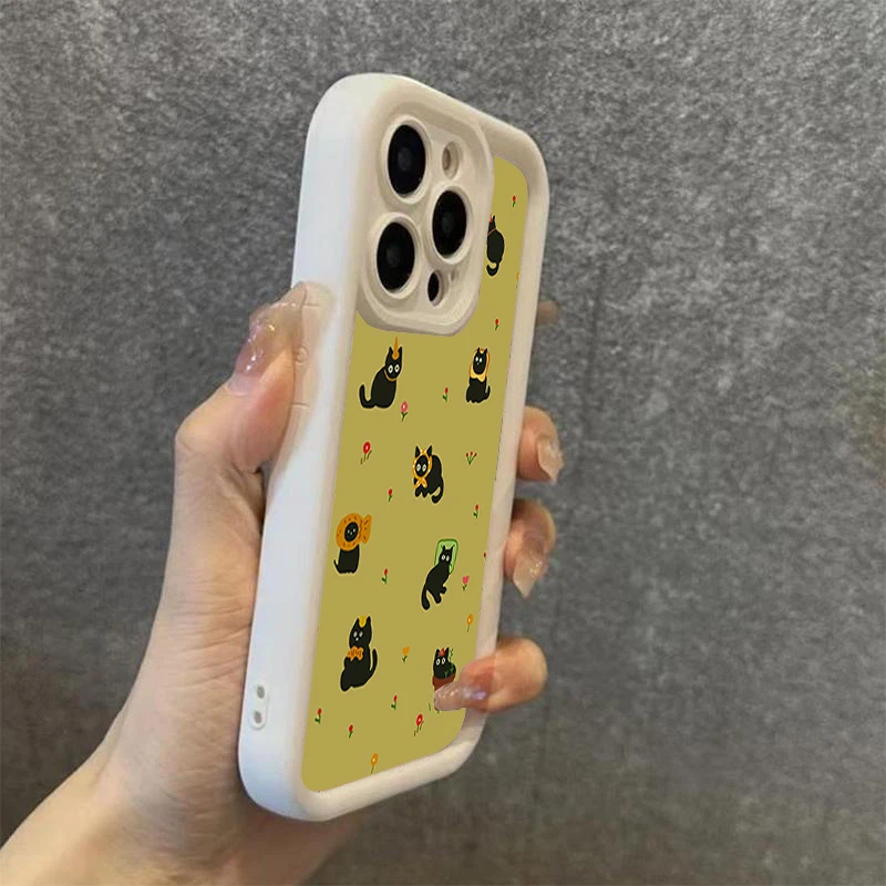 ¿Qué es el lindo gato haciendo? Funda para iPhone 11 12 13 14 15 16PRO MAX PLUS Cobertura completa de lentes Prevención de caídas funda de teléfono tpu - imagen 2