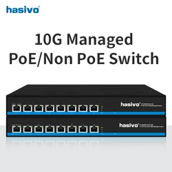 Switch Ethernet Hasivo 10 Gigabit PoE con 8 Puertos RJ45