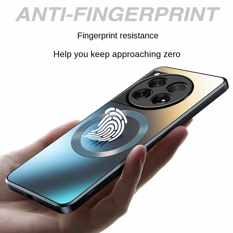 Funda de silicona mate magnética AG para OnePlus 13R 12 11, carga inalámbrica, parachoques duro de PC a prueba de golpes para OnePlus ACE 5 Pro 3V 2 Pro - imagen 5