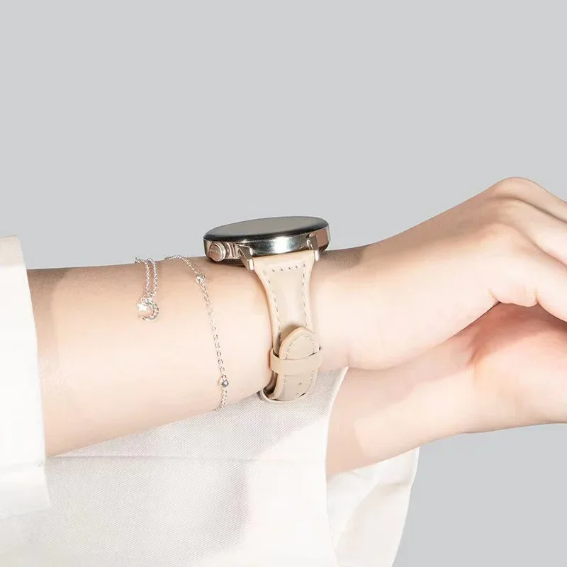 Correa para Samsung Galaxy watch 7/6/5/pro/4 Classic/active 2, pulsera de cuero delgada para Huawei watch GT 4-2-2e-3-3 pro, 20mm, 22mm - imagen 4