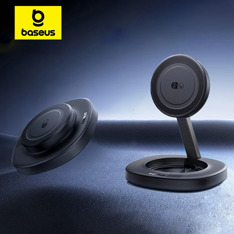 Baseus Magnetic Wireless Charger Qi2 15W Foldable Adjustable Viewing Angle For iPhone 17 16 15 14 13 12 AirPods 2nd 3rd Gen Pro - imagen 2