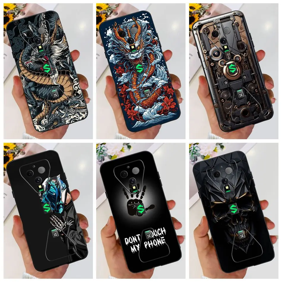 Funda blanda de silicona negra para Xiaomi Black Shark 3 3 S 5G, carcasa pintada de estilo de Metal para Xiaomi Black Shark3 Shark3S