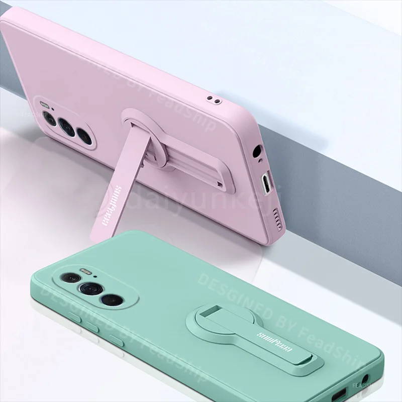 Funda de teléfono para Moto G200 5G, funda de silicona líquida Motorola MotoG200, funda protectora suave, soporte con película de pantalla - imagen 3