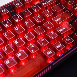 Teclado Mecánico PBT Teclas Translúcidas Rojas Switches MX