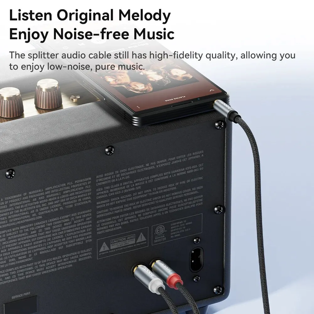 Toocki-Cable RCA HiFi 2RCA a 3,5 Jack, Cable de Audio AUX, divisor macho de 3,5mm para amplificadores de TV y PC, Cable de altavoz de Audio para cine en casa - imagen 2