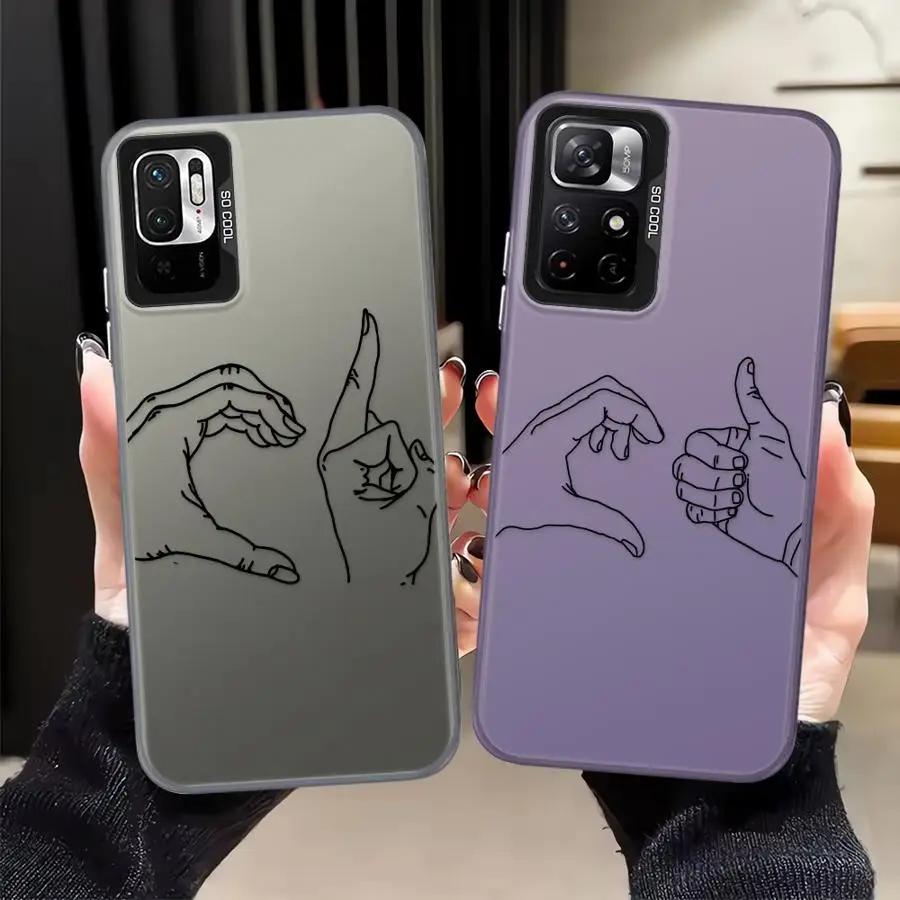 Funda trasera de teléfono para Xiaomi Mi 11 Lite 13T 12T Pro gesto de dibujos animados