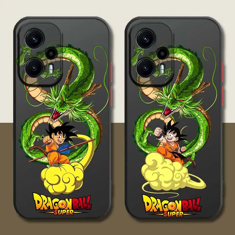 D-Dragon Ball Comics Goku Dragon funda para Xiaomi Poco X6 X5 X4 M6 M5 F6 F5 C65 Pro GT 5G funda de teléfono translúcida esmerilada - imagen 2
