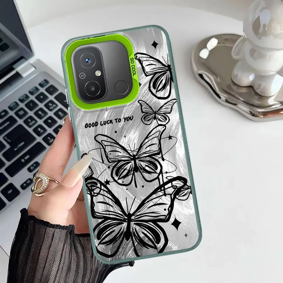 Funda para Xiaomi Redmi A1 A2 Plus 9T 12C K60 10C A5 13C 14C 9C funda trasera para teléfono arte hermosa mariposa - imagen 3
