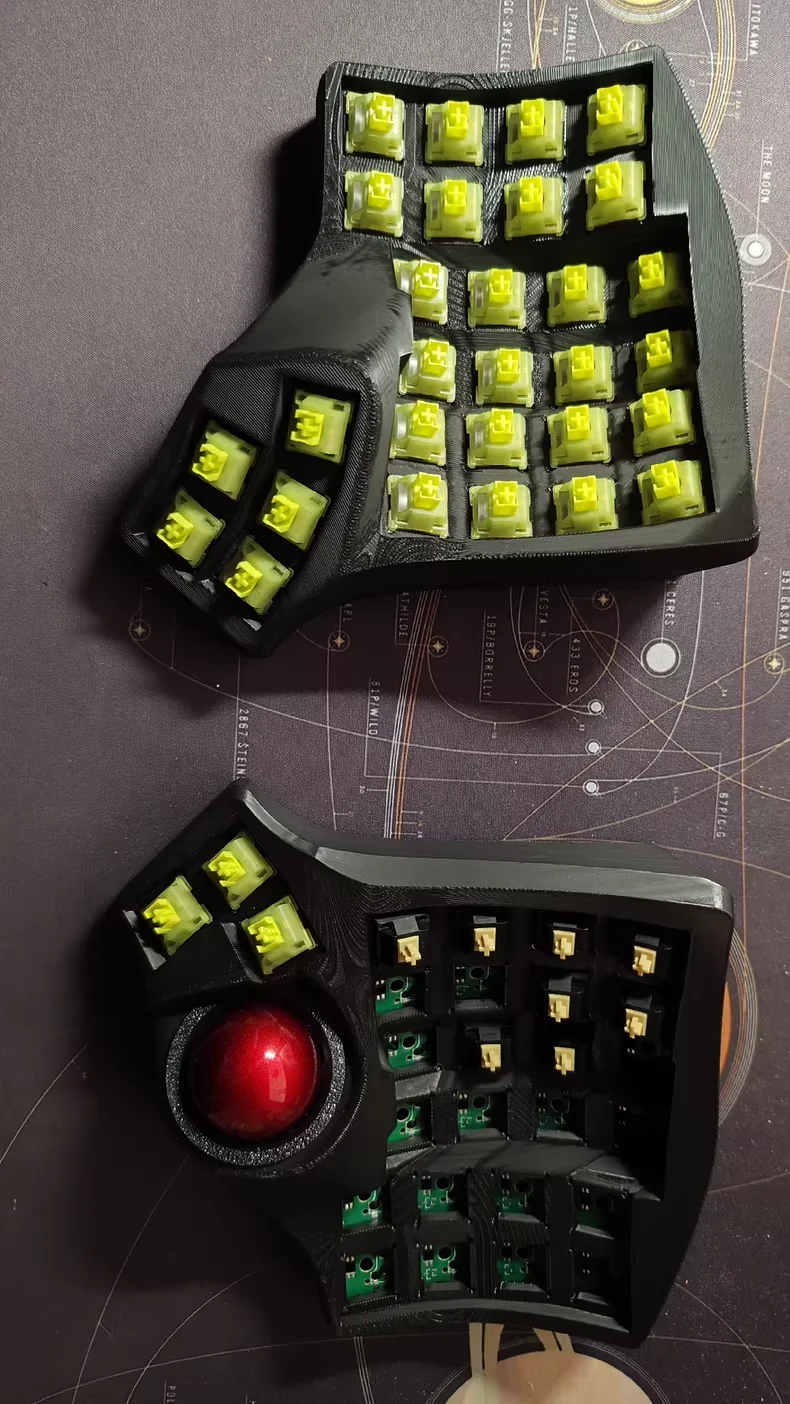 Kit de teclado dividido inalámbrico Charybdis, teclado ergonómico Zmk con cambio de tecla personalizado, Trackball de intercambio en caliente, juego de oficina, teclado dividido - imagen 2