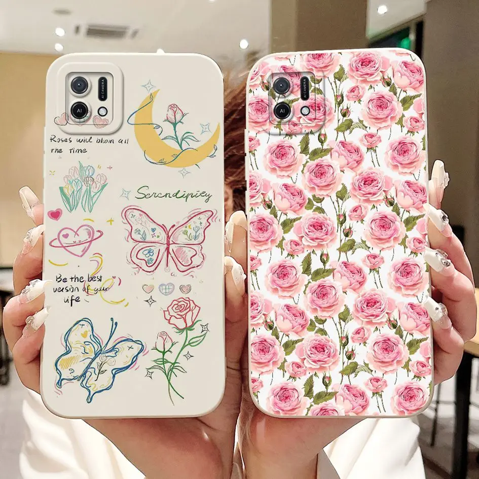 Para Oppo A16k Funda CPH2349 pato de dibujos animados gato encantador Funda de silicona suave a prueba de golpes Funda de teléfono para OPPOA16K OPPOA16e A 16K parachoques - imagen 3