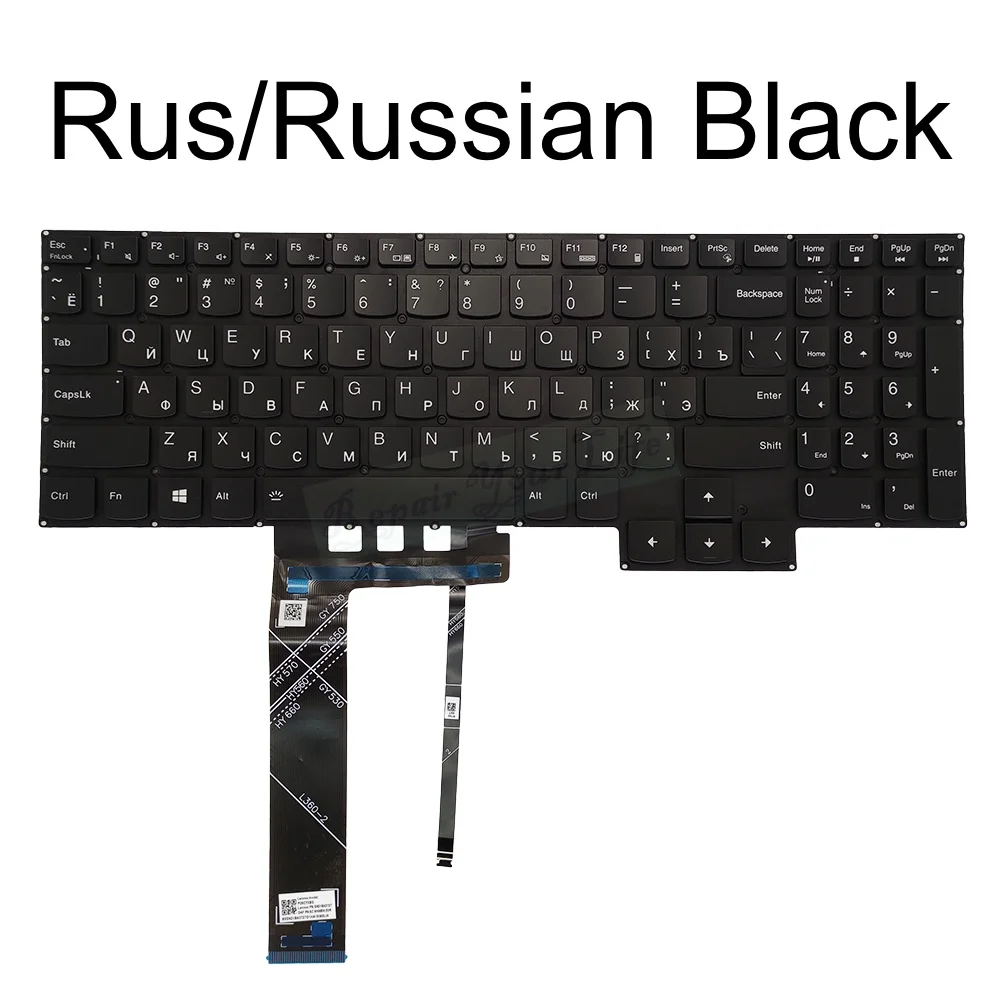 Teclado retroiluminado ruso, árabe, turco, para Lenovo Legion 5-17ACH6, 82K0, 17ACH6H, 82JY, 17IMH05H, RUS, PT5CYXBG-AR, V214420C - imagen 5