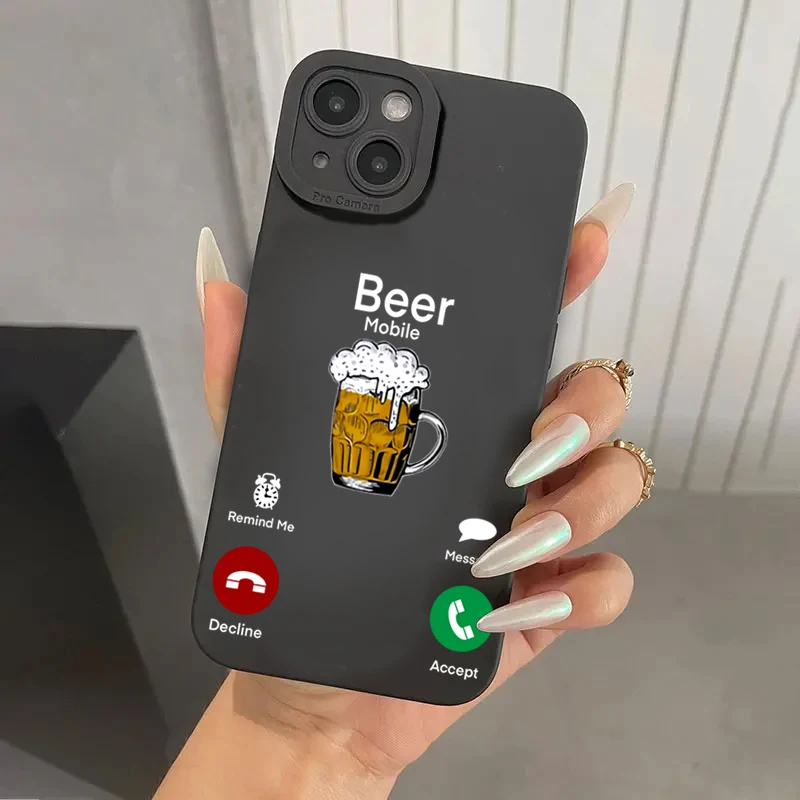Funda de teléfono para Samsung Galaxy S24 S23 Ultra S22 Plus S21 FE A14 A15 A34 A35 A54 A33 A52 A53 divertida llamada de cerveza funda suave de silicona - imagen 2