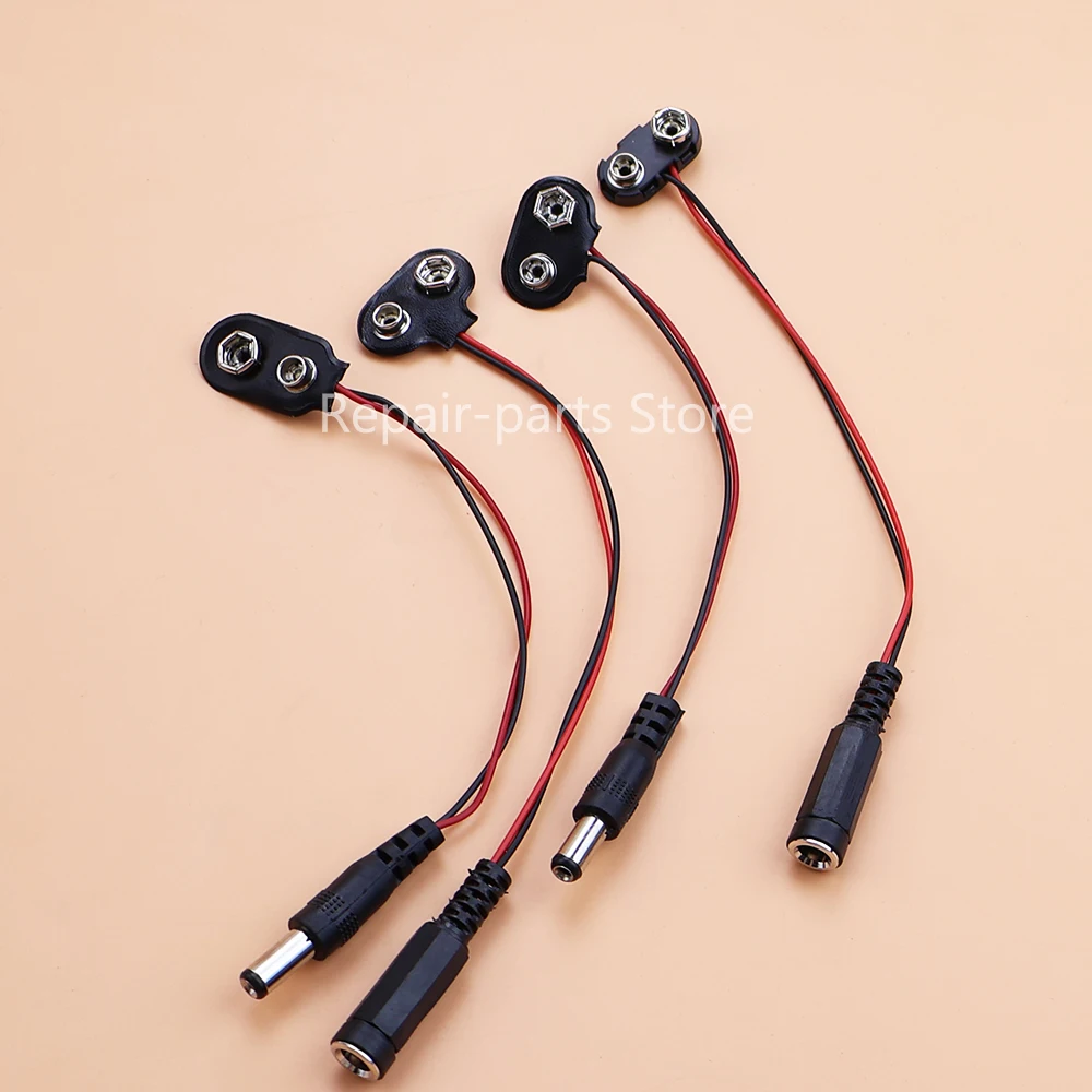 Cable de alimentación de batería de 9V CC, conector Jack de barril con Clip para Arduino 5,5x2,1mm tipo T/I para tira LED Arduino - imagen 2