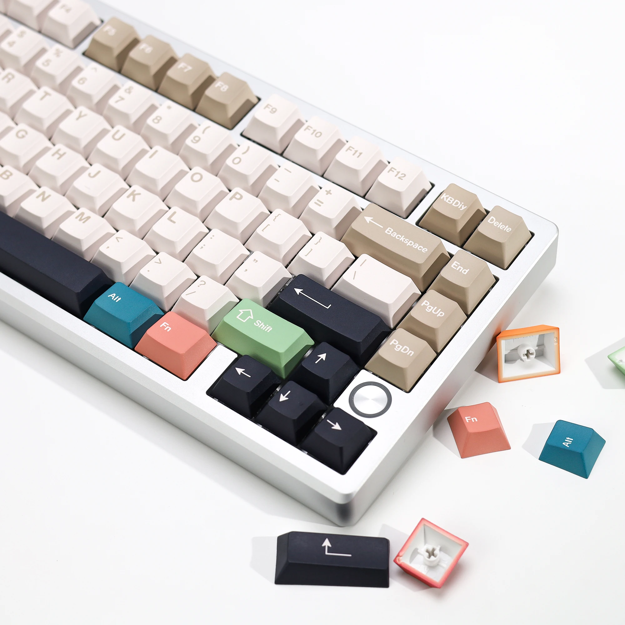 KBDiy GMK Foundation Keycaps PBT 143 teclas/juego Retro Alice ISO Cherry perfil KeyCap para MX Switch 60 Teclado mecánico para juegos