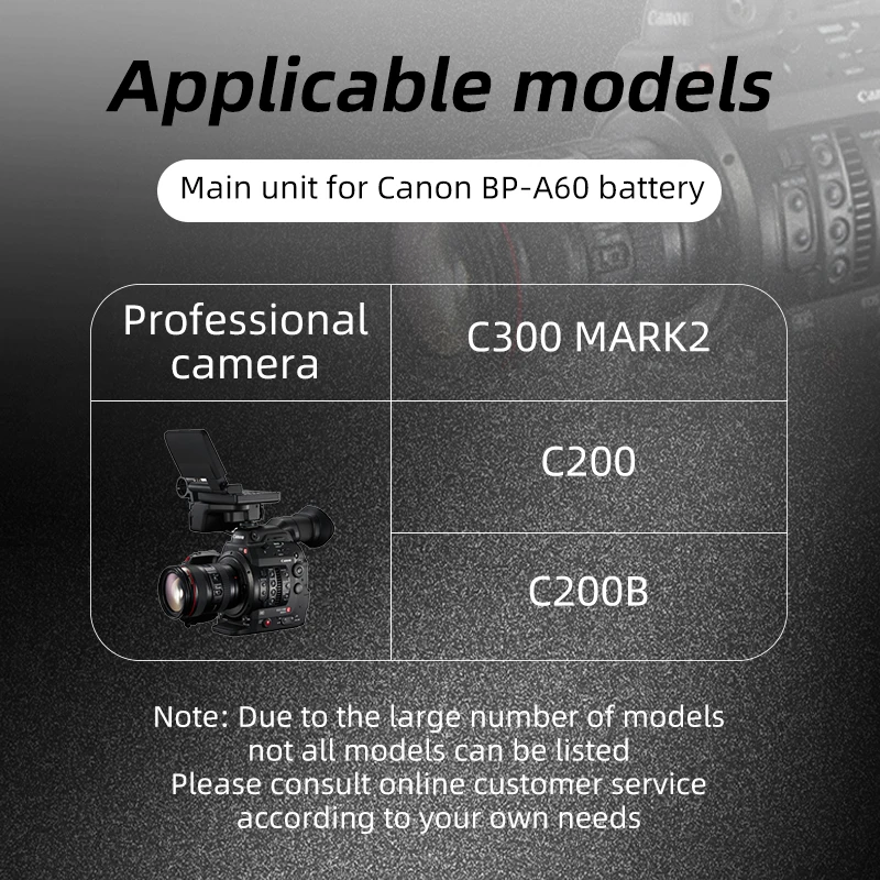 Batería BP-A60 BP A60 bp a60 de gran capacidad de 7000mah adecuada para Canon EOS C200 C300 MarkII C500 C200B - imagen 5