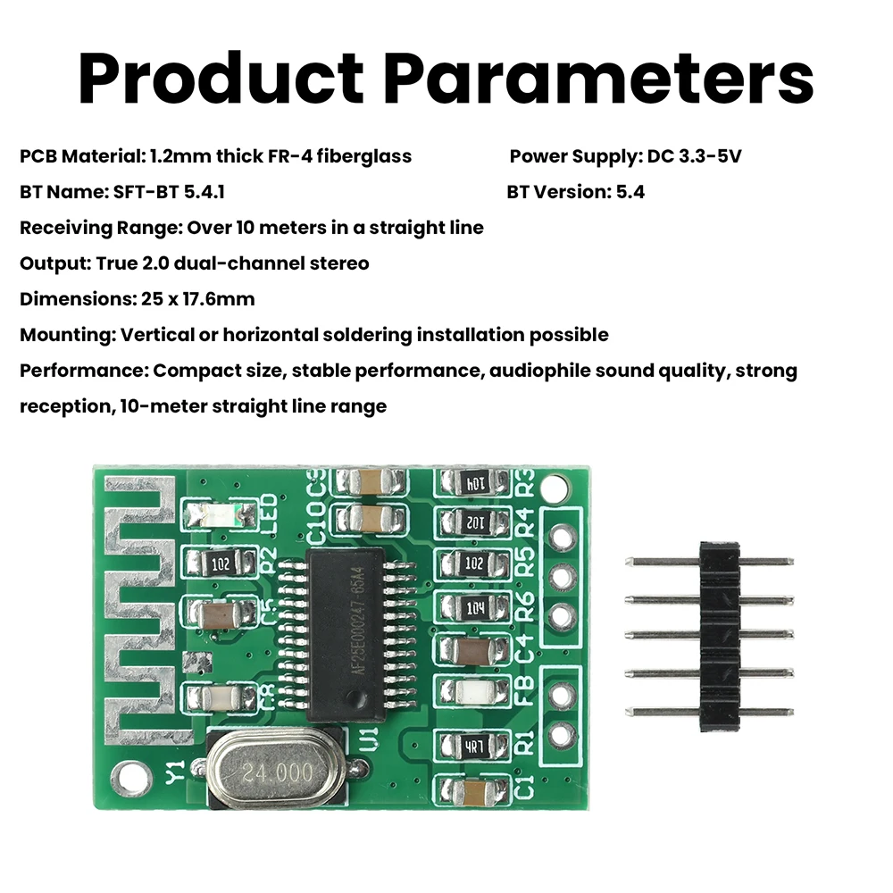 1/5/10 Uds DC 3,3-5V Mini placa decodificadora Bluetooth 5,4 módulo receptor de Audio salida de doble canal verdadera 2,0 - imagen 5