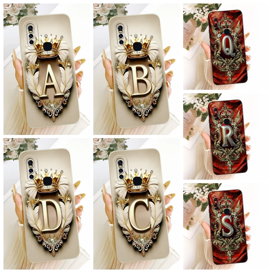 Para Vivo V15 V 15 Pro funda 1818 1819 cubierta de lujo corona letras suave silicona pareja teléfono Shell para Vivo V15 Pro V15Pro carcasa