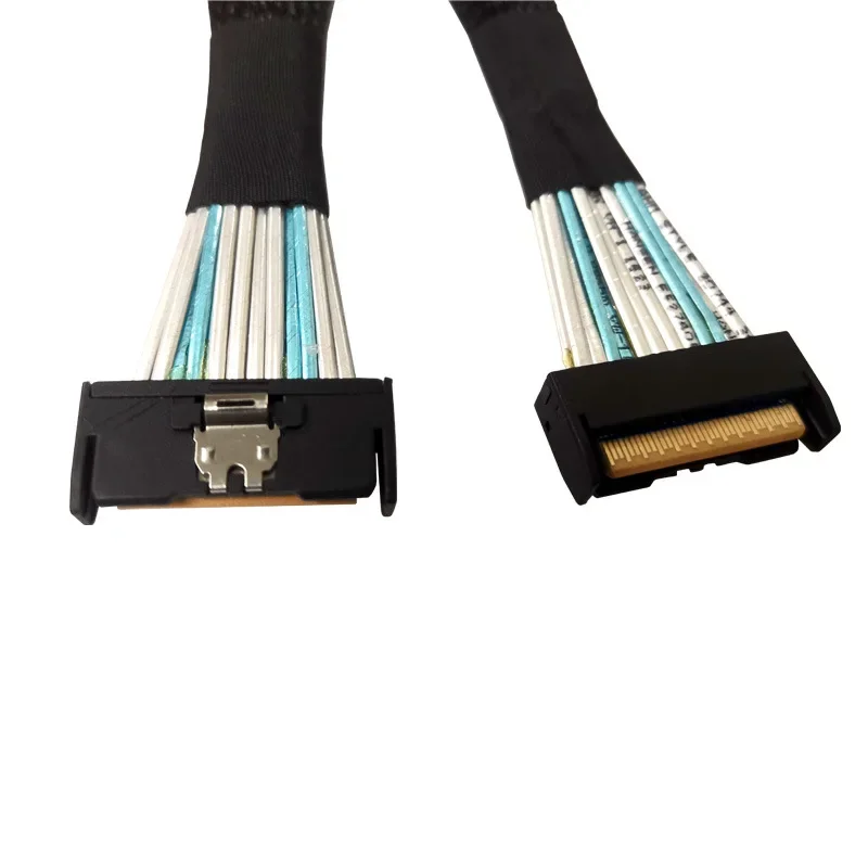 PCIE5.0 Slim SAS MCIO 74P a servidor MCIO 74P de transferencia de 32G, cableado de giro de alta velocidad, 0,7 M
