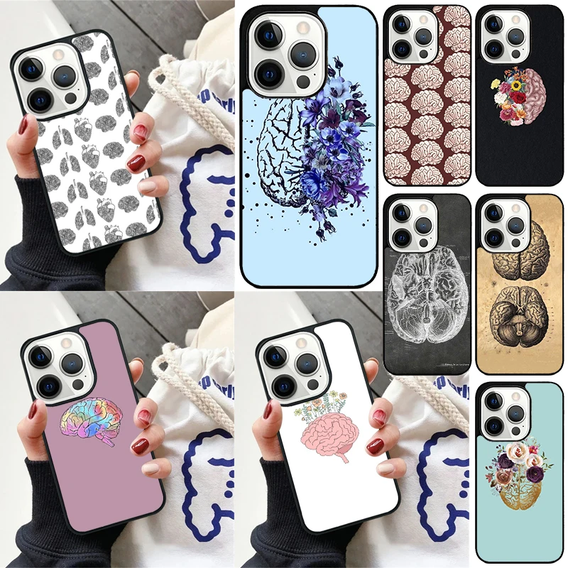 Funda de teléfono con cerebro de órganos humanos para iPhone 17 Air 16 15 14 12 13 PLUS 11 PRO MAX