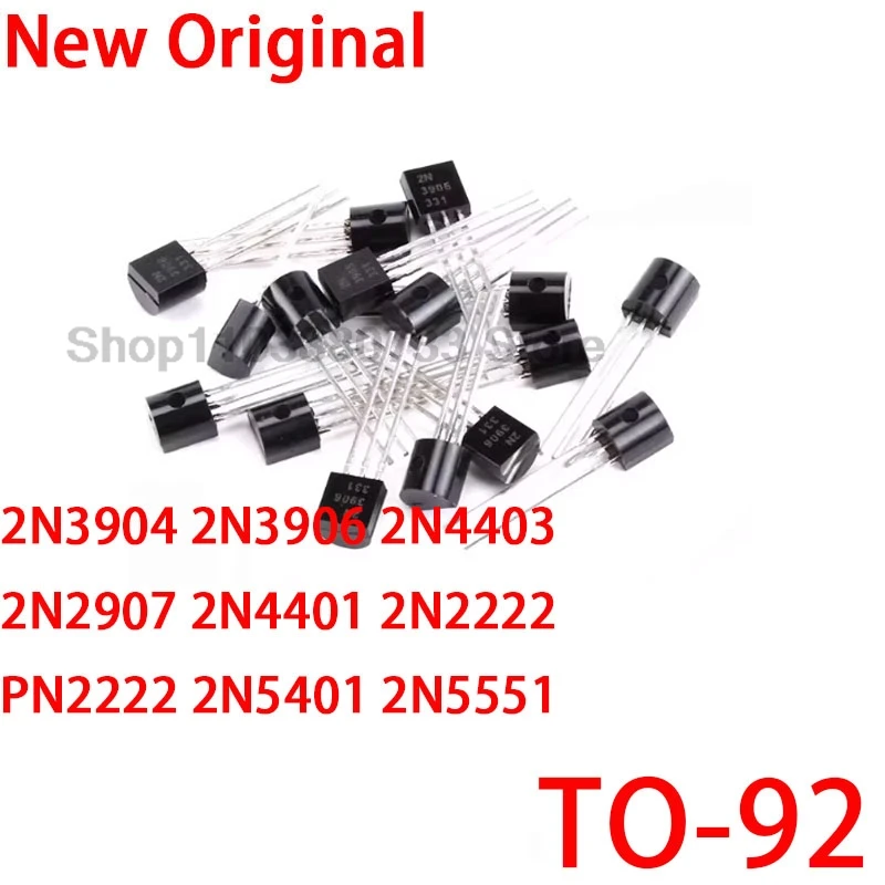 50 Uds 100% nuevo Chipset de buena calidad 2N3904 2N3906 2N4403 2N2907 2N4401 2N2222 PN22 2N5401 2N5551 TO-92 TO92 Transistor nuevo