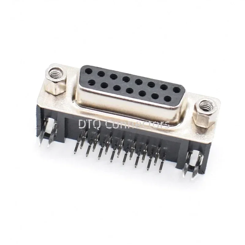 Conector de enchufe de montaje PCB macho hembra de 15 pines en ángulo DR15 DB15 D-SUB - imagen 5