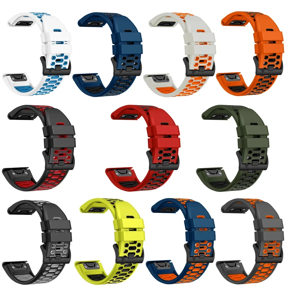 Correa de reloj de silicona Quickfit, pulsera de 22 y 26mm, enfoque S60, S62, descenso G1, MK1, 2, 2i, Epix, Instinct 2, Fenix 6X, 6 Pro, 5, 5X Plus, 7X, 7 - imagen 3