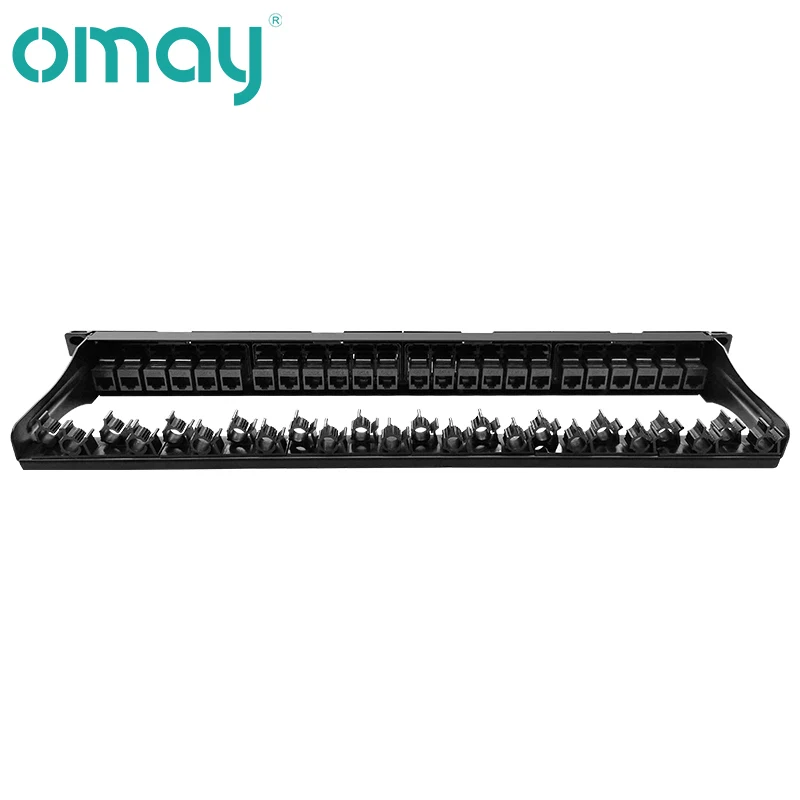 OMAY-Soporte 1U de 19 ", 24 puertos CAT6, Panel de parche, adaptador de red RJ45, conector Keystone, marco de distribución Modular - imagen 5