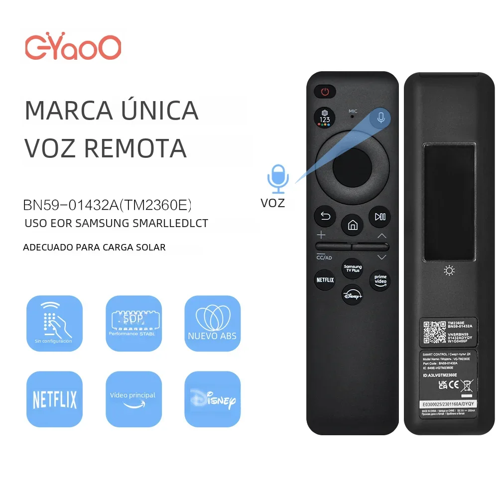 Mando a distancia Solar de repuesto para BN59-01432A, Compatible con Neo QLED 8K 4K Series, Samsung Smart TV