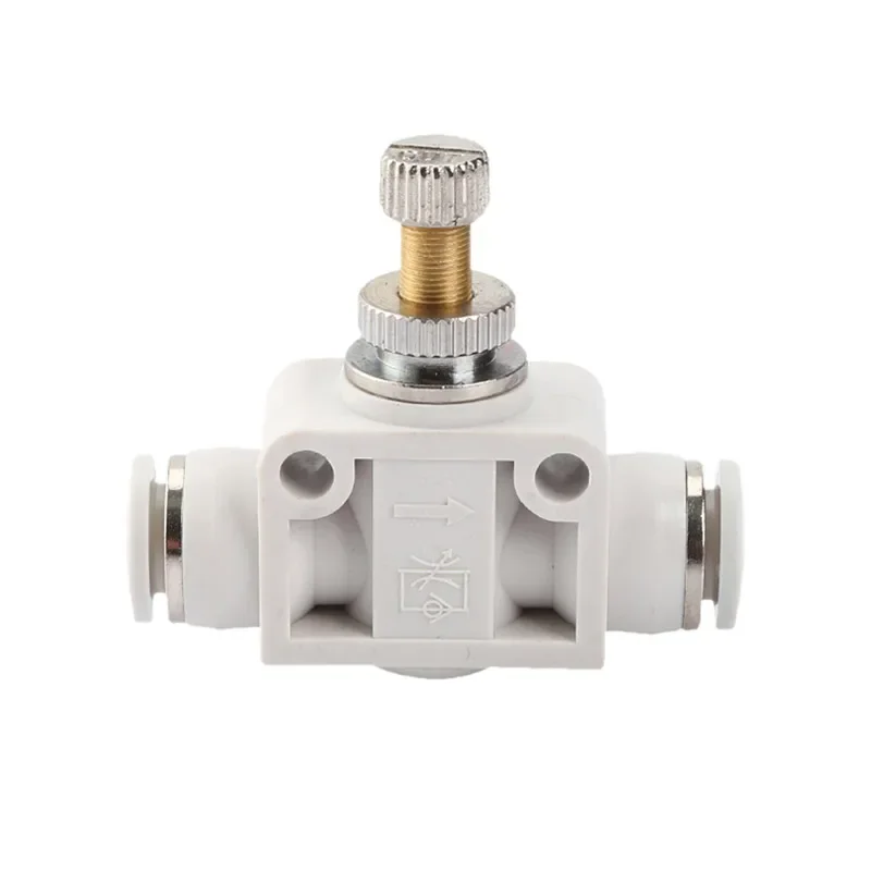 Válvula de acelerador neumática, Conector de aire neumático de SA-4/6/8/10/12mm, válvula de Control de ajuste, manguera OD, empuje de plástico - imagen 3