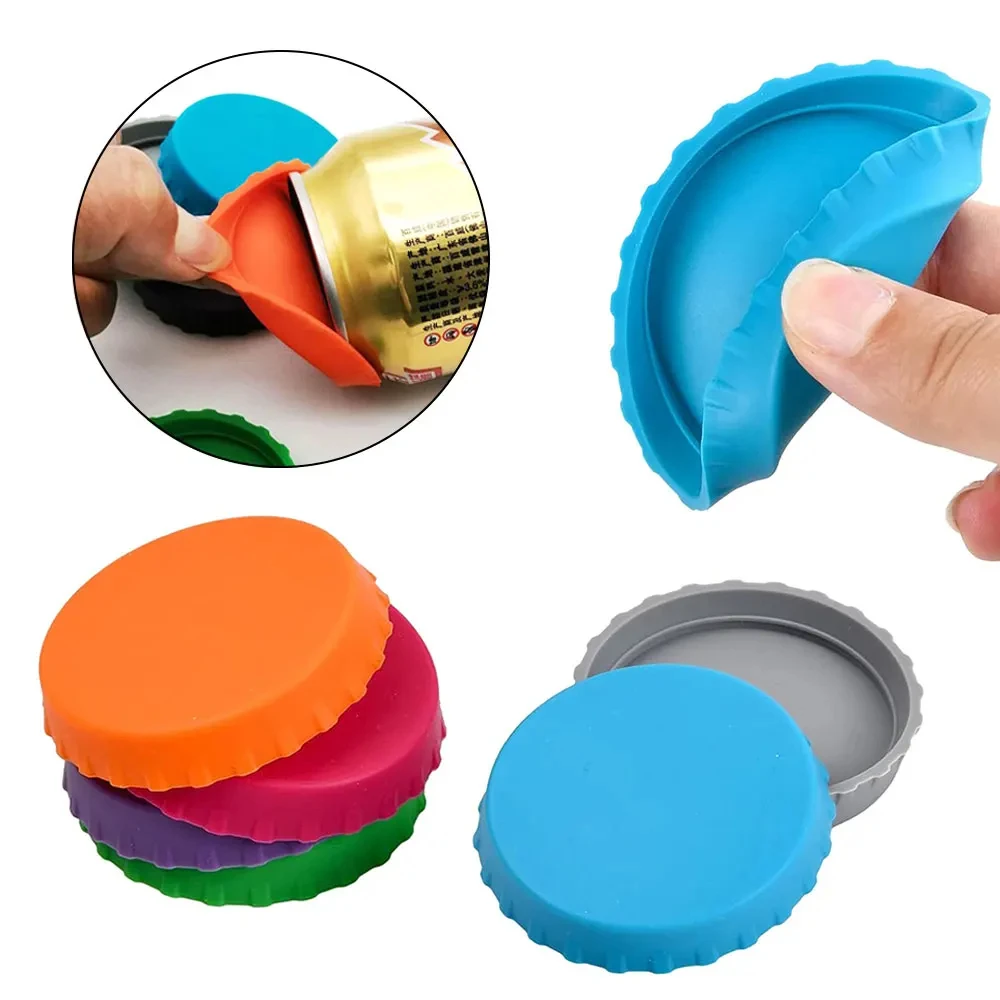 Tapa de lata de refresco de silicona reutilizable, 2 estilos, cubierta de sellado, tapón protector para cerveza, bebidas, jugo, bebidas, tapas de latas de coque - imagen 4