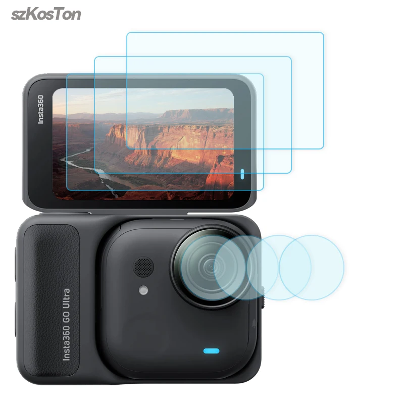  Verre trempé de qualité supérieure pour Insta 360 Go Ultra, protecteur d'écran, Film anti-rayures, Protection d'objectif de caméra, ensemble d'accessoires en verre - imagen 2