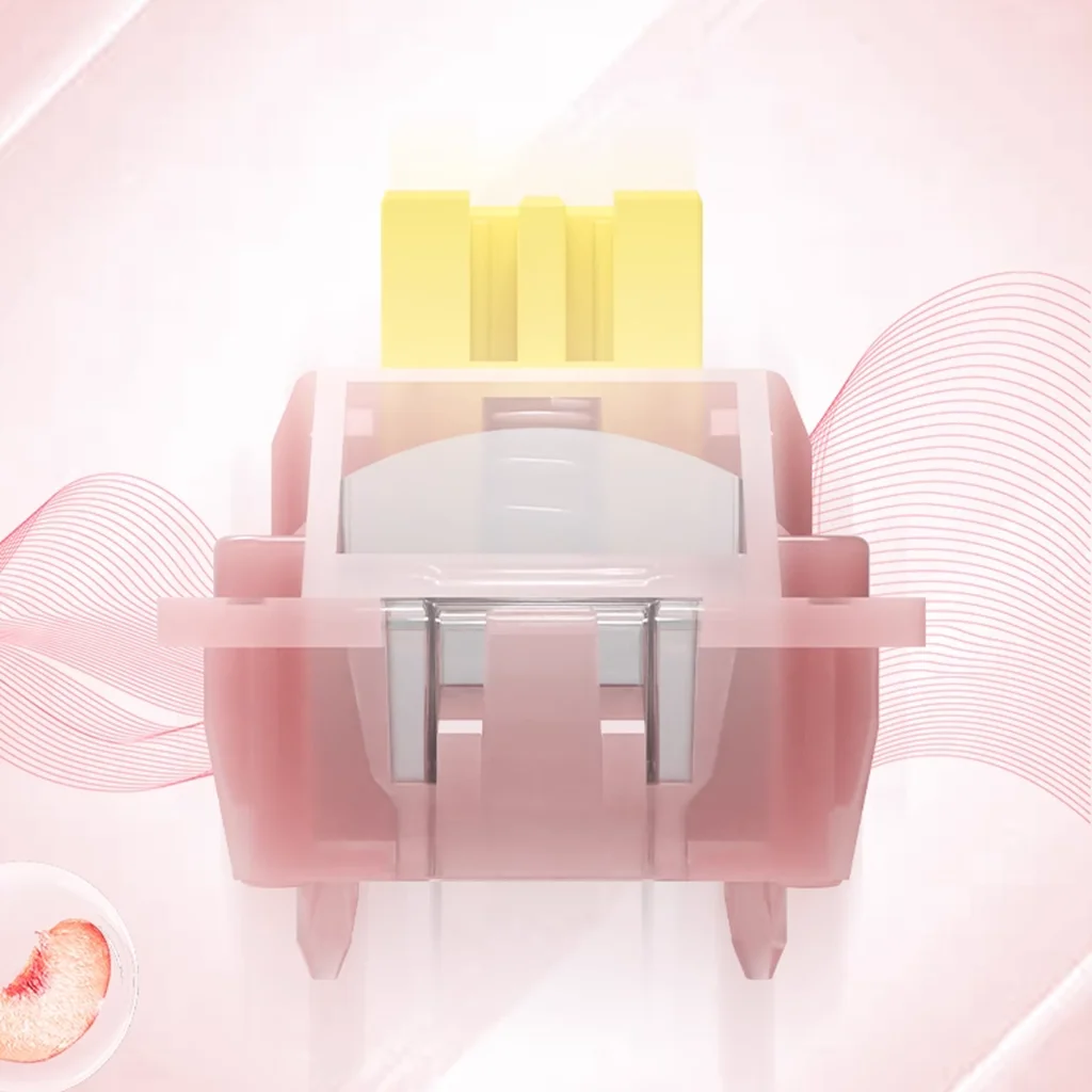 OUTEMU-Interruptor magnético silencioso de melocotón, Teclado mecánico magnético personalizado, 40g, lineal, HIFI, RGB, SMD, para wooting Leobog Hero68 HE - imagen 2