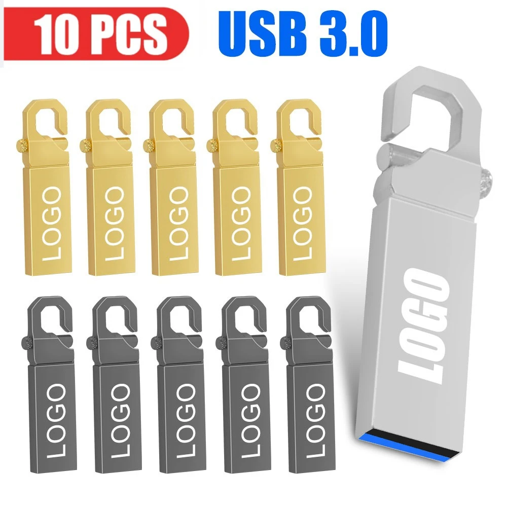 10 unids/lote unidad de lápiz Flash Usb 3,0 a todo Color 128GB 64GB 32GB 16GB Pendrive фfiya U memoria de disco logotipo personalizado Cel Usb Stick regalo