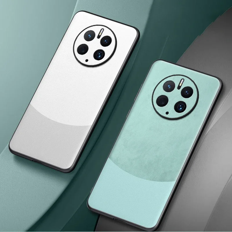 Funda de cuero PU de lujo para Huawei Mate 50 Pro, cubierta trasera, protección de silicona Mate, funda de teléfono para Huawei Mate 40, 60 Pro, 50 RS - imagen 2