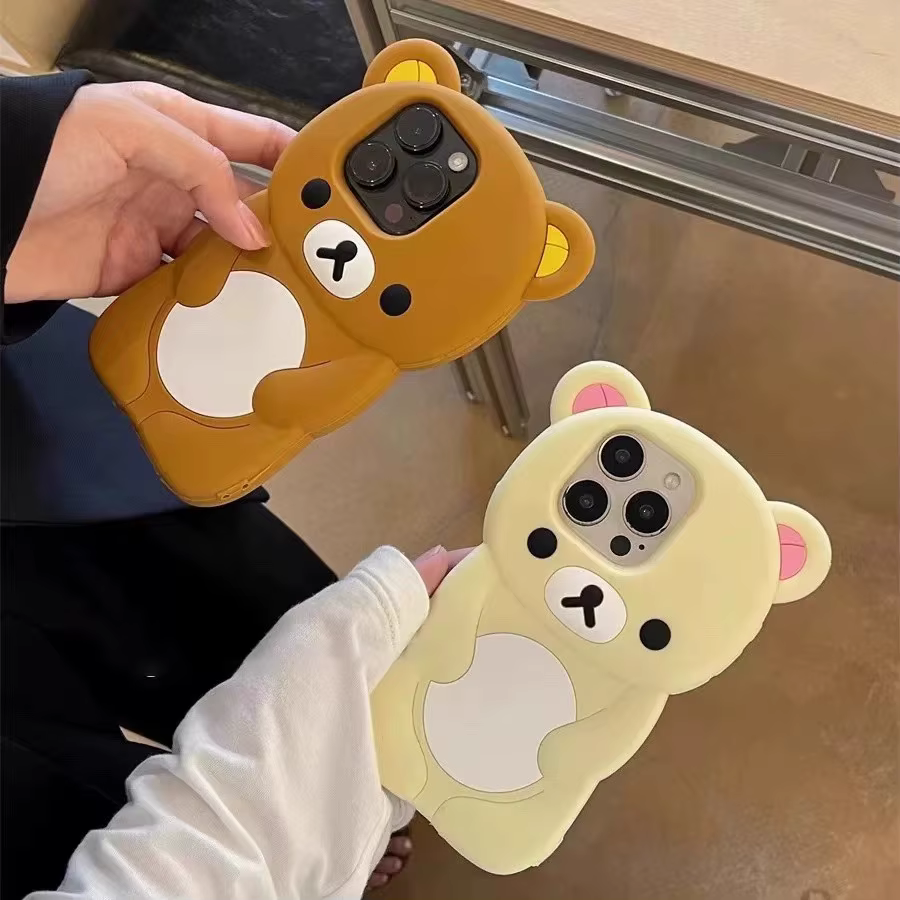 Funda Silicona iPhone Rilakkuma – Diseño Oso Protector Suave - imagen 2