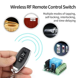 Interruptor Inalámbrico RF 433 MHz con Relé 12 V para Cerradura