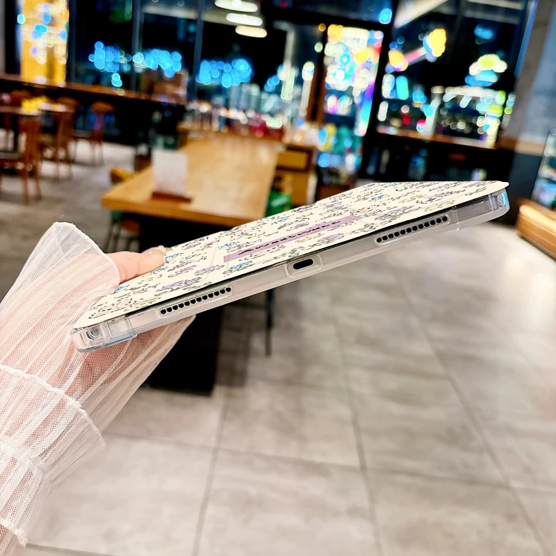 Funda con pequeños conejos y estampados florales para iPad pro 10/11 pulgadas 2020/6/7a/8a /Air 3a/Air 4a/9a generación/Air 5a generación 2022/Air 11 - imagen 4