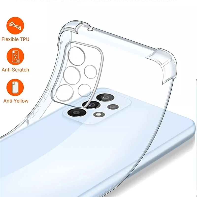 Funda de teléfono transparente de lujo para Samsung A53, A54, funda a prueba de golpes para Samsung S24, S22, S25, S23 Ultra, A52, A72, A73, A56, A36, A16, cubierta trasera - imagen 4