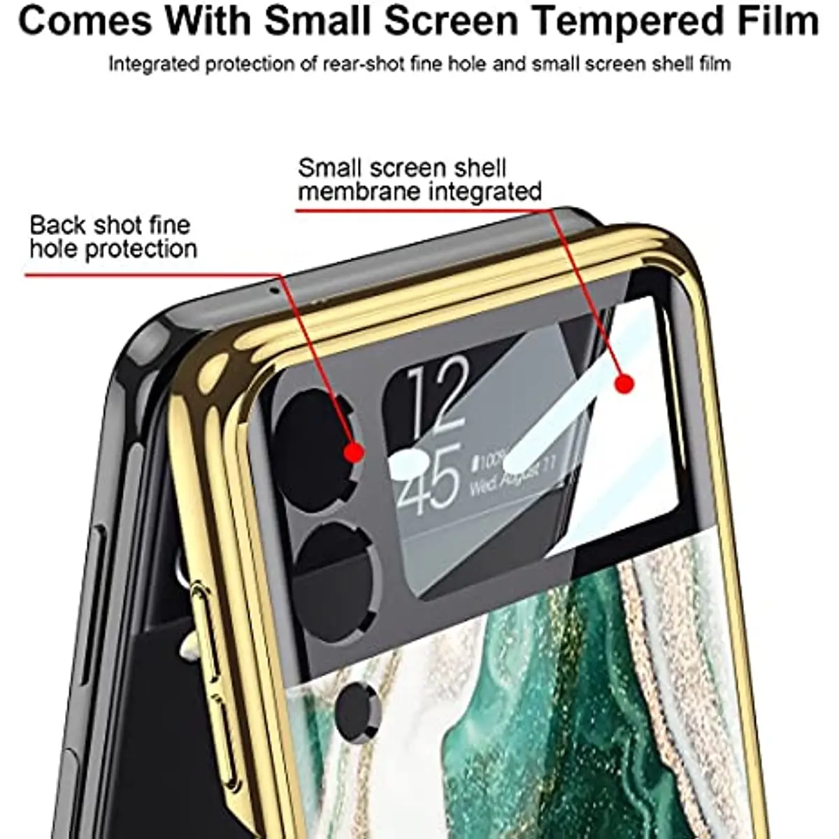 Para Samsung Z Flip 4, funda Z Flip 3, funda protectora ultrafina de vidrio templado para teléfono - imagen 4