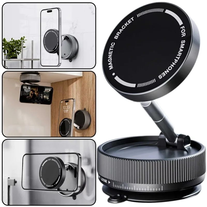 360 °   Soporte magnético para teléfono de coche con rotación al vacío, espejo Universal con ventosa, soporte para ducha de baño y gimnasio para IPhone, Xiaomi y Samsung