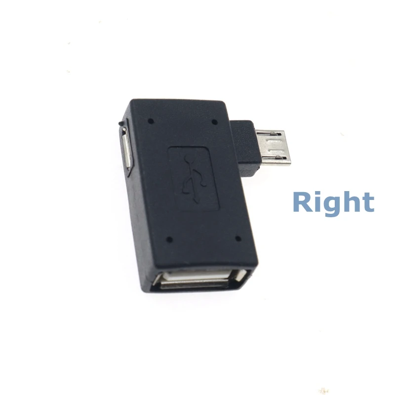 Microadaptador USB 2,0 hembra a macho, fuente de alimentación Micro OTG, puerto 2018, 90 grados, izquierda, 90 en ángulo recto, USB OTG, buena calidad - imagen 5