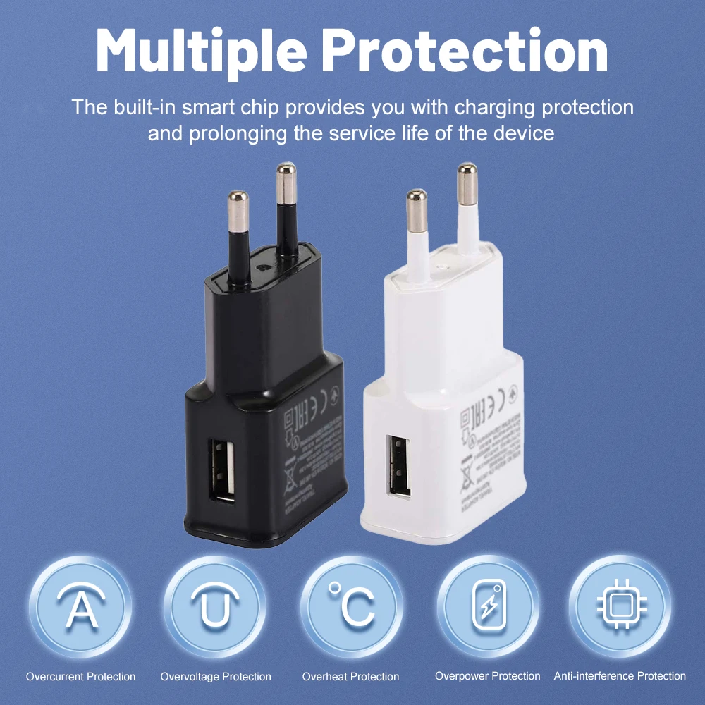 Fuente de alimentación del cargador de pared USB 5W 5V 1A energía portátil universal del viaje compatible con Samsung iPhone - imagen 2