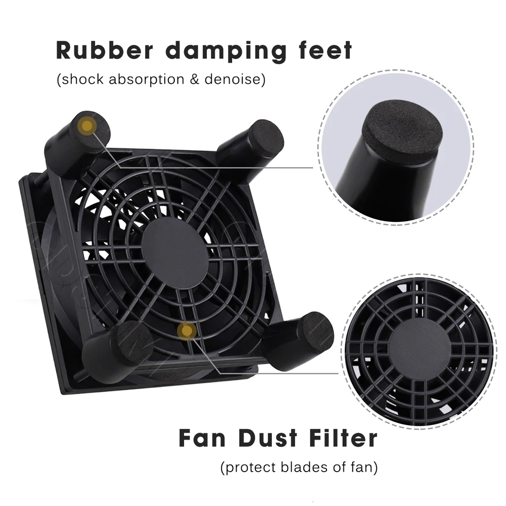 Ventilador USB Gdstime 120 mm Ventilador para router DIY 140 mm Ventilador de refrigeración para portátil DC 5 V Ventilador 92/80 mm Ventilador radiador Ventilador para TV Box con controlador de ventilador - imagen 2